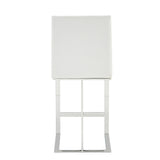 Frankie Modern White Vegan Leather + Stainless Steel Counter Chair