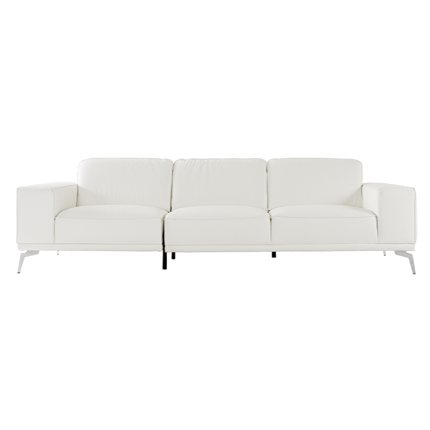 Soho Italian White Leather Sofa