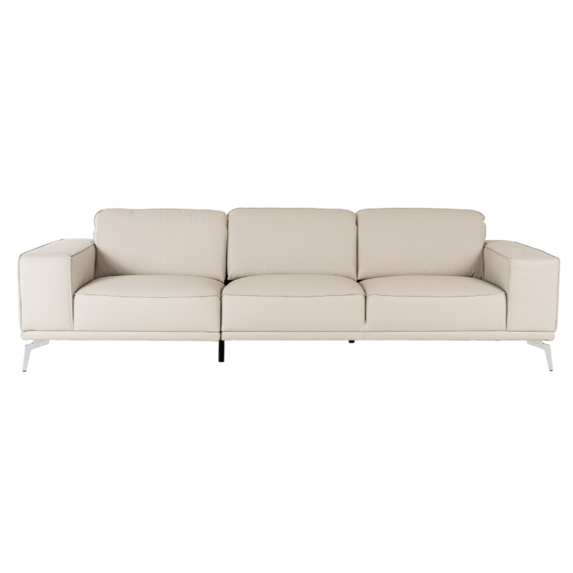 Soho Italian Grey Leather Sofa