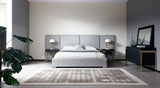 Athena & Rothsay Modern Grey Fabric + Wenge + Gold Bedroom Set