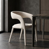 Faerron Modern Ivory Beige Fabric Dining Chair