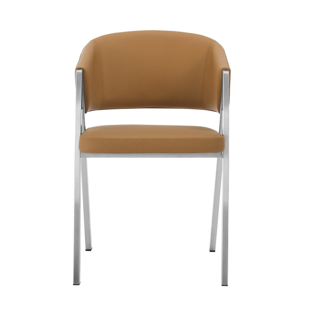 Marcus Modern Camel Vegan Leather Dining Chair (Set of 2)