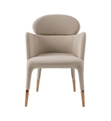 Shannon Modern Beige Vegan Leather + Rosegold Dining Chair