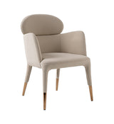 Shannon Modern Beige Vegan Leather + Rosegold Dining Chair
