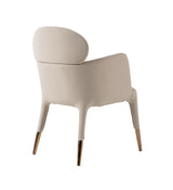 Shannon Modern Beige Vegan Leather + Rosegold Dining Chair