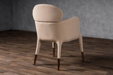 Shannon Modern Beige Vegan Leather + Rosegold Dining Chair