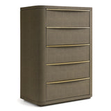 Lois Modern Beige Shagreen + Brass Chest