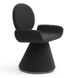 Neptune Contemporary Black Fabric + Brushed Black Gun Dining Chair