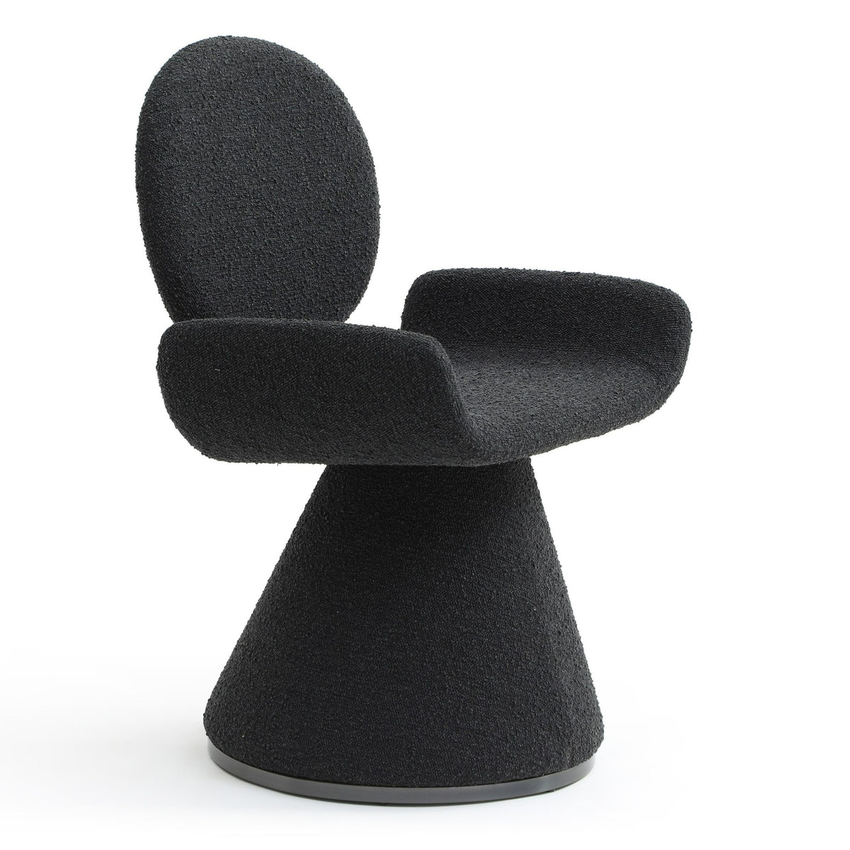 Neptune Contemporary Black Fabric + Brushed Black Gun Dining Chair
