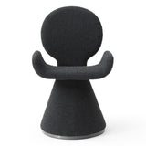 Neptune Contemporary Black Fabric + Brushed Black Gun Dining Chair