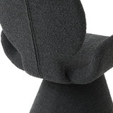 Neptune Contemporary Black Fabric + Brushed Black Gun Dining Chair