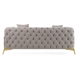 Clarice Transitional Light Beige Velvet Loveseat