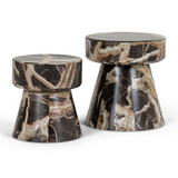 Marlow Modern Faux Marble End Table Set