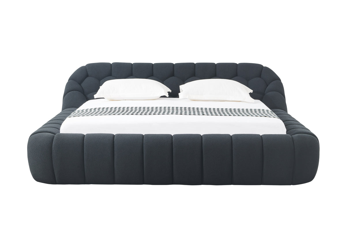 Eastern King Yolonda Modern Black Fabric Bed