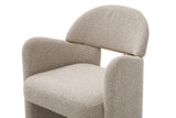 Ashley Modern Beige Fabric + Brushed Brass Dining Chair