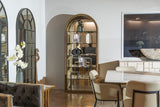 Poise Modern Antique Brass + Mirror Bookcase