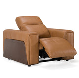 Sandstone Modern Brown Leather Electric Recliner Chair
