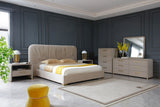 Florence Modern Beige Leatherette + Gold Dresser