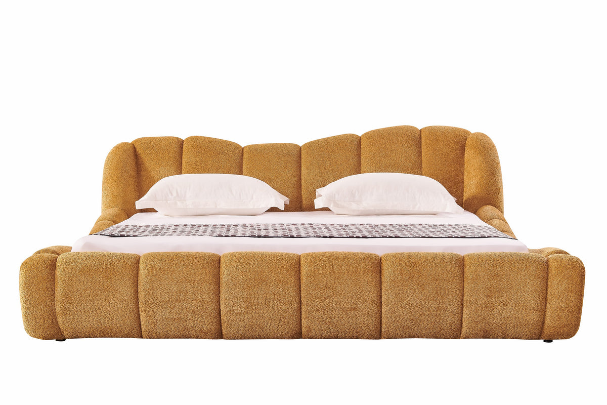 Queen Janine Modern Camel Fabric Bed