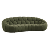 Yolonda Modern Curved Green Fabric Sofa