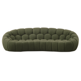 Yolonda Modern Curved Green Fabric Sofa