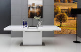 Zenith Modern White Extendable Dining Table