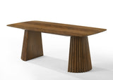 Sacks Mid-Century Modern Herringbone Walnut Dining Table