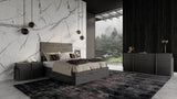 Lucia Italian Modern Matte Grey + Elm Grey 4-Piece Bedroom Set