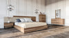 Eastern King Matteo Italian Modern Walnut & Fabric 4-Piece Bedroom Set