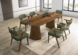 Sacks Mid-Century Modern Herringbone Walnut Dining Table