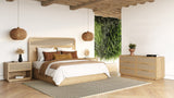 Gavin Modern Natural Ash + Rattan 4-Piece Bedroom Set