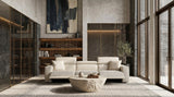 Dalton Modern Italian Light Grey Leather 4-Seat Sofa + 2 Recliners