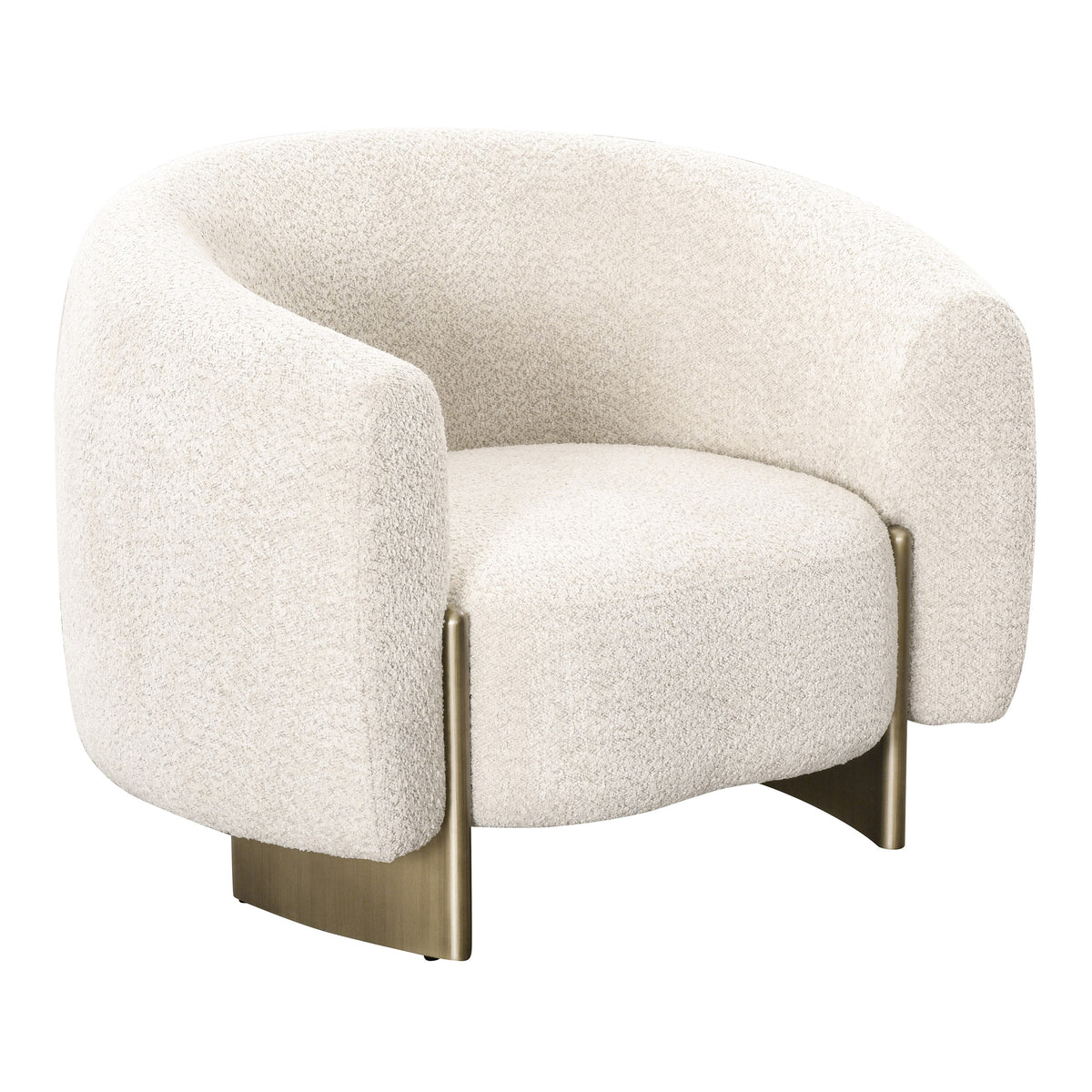 Thrive Modern Beige Fabric + Antique Brass Accent Chair