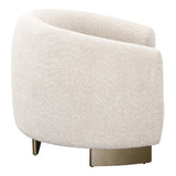 Thrive Modern Beige Fabric + Antique Brass Accent Chair
