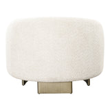 Thrive Modern Beige Fabric + Antique Brass Accent Chair