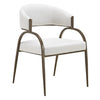 Hudson Modern Off-White Fabric + Bronze Dining Chair