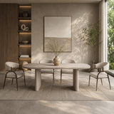 Hudson Modern Off-White Fabric + Bronze Dining Chair