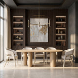 Elson Modern Off-White Fabric + Antique Brass Dining Chair