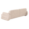 Odette Modern Beige Fabric + White Burl Sofa