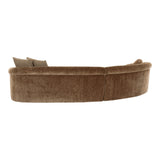 Sheth Modern Brown Fabric Curved Sectional Sofa