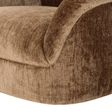 Sheth Modern Brown Fabric Curved Sectional Sofa