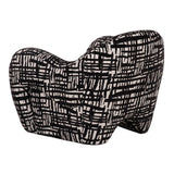 Hurd Modern Black + Beige Pattern Fabric Accent Chair