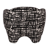 Hurd Modern Black + Beige Pattern Fabric Accent Chair