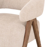 Brock Mid-Century Modern Beige Fabric + Ash Accent Chair
