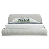 Queen Hortman Modern Off-White Fabric Bed