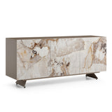 Dunster Contemporary Beige Ceramic + Metallic Grey Buffet