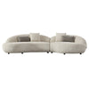Delvan Contemporary Beige Fabric Right Facing Chaise Sectional Sofa