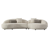Delvan Contemporary Beige Fabric Right Facing Chaise Sectional Sofa