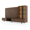 Raskin Contemporary Walnut Entertainment Center with LED Lighting