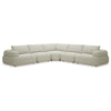 Evans Contemporary Off-White Fabric Modular Sectional Sofa-5-Piece Sectional